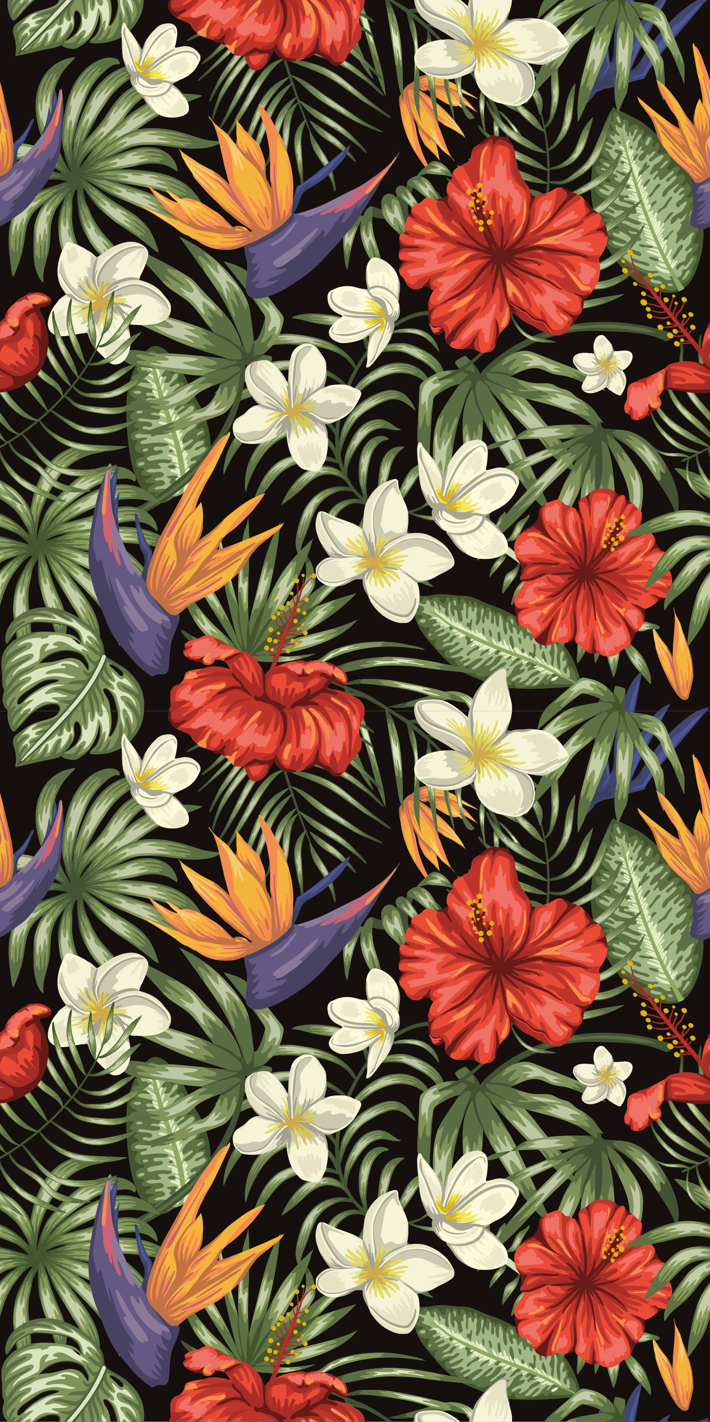 Tappeto vinile fiori motivo piante giungla tropicale - TenStickers