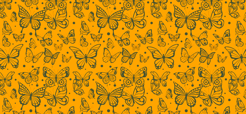 Tappeto vinile fiori sfondo piante farfalle - TenStickers
