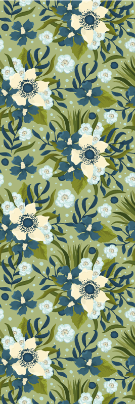 Tappeto vinile fiori motivo floreale naturale - TenStickers