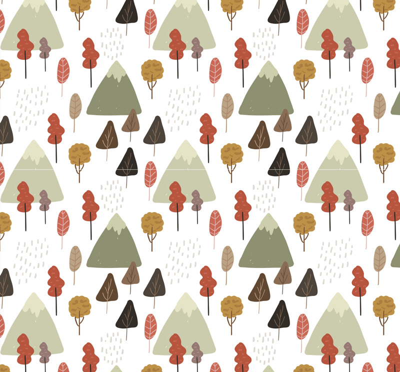 Tappeto vinile fiori motivi di alberi fantasiosi - TenStickers