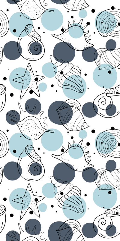 Tappeto vinile fiori motivi conchiglia eleganti - TenStickers