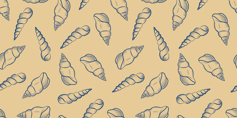 Tappeto vinile fiori composizione a conchiglie - TenStickers