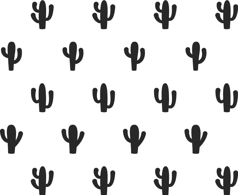 Tappeto vinile fiori design a motivi cactus - TenStickers