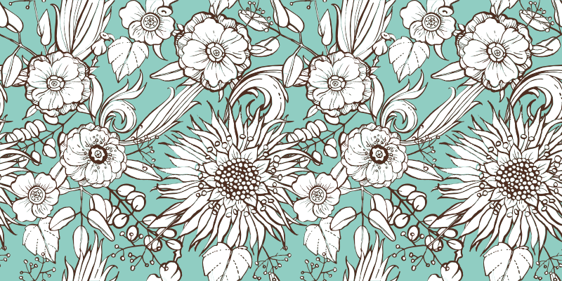 Tappeto vinile fiori collezione motivi floreali - TenStickers