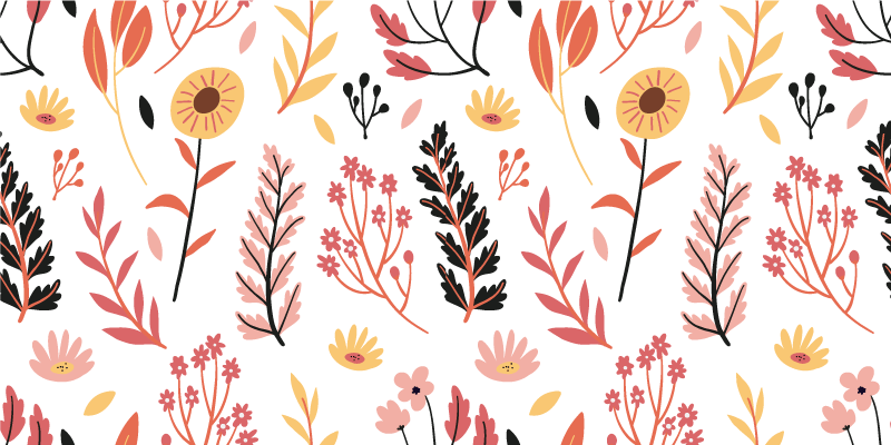 Tappeto vinile fiori decorazione floreale - TenStickers