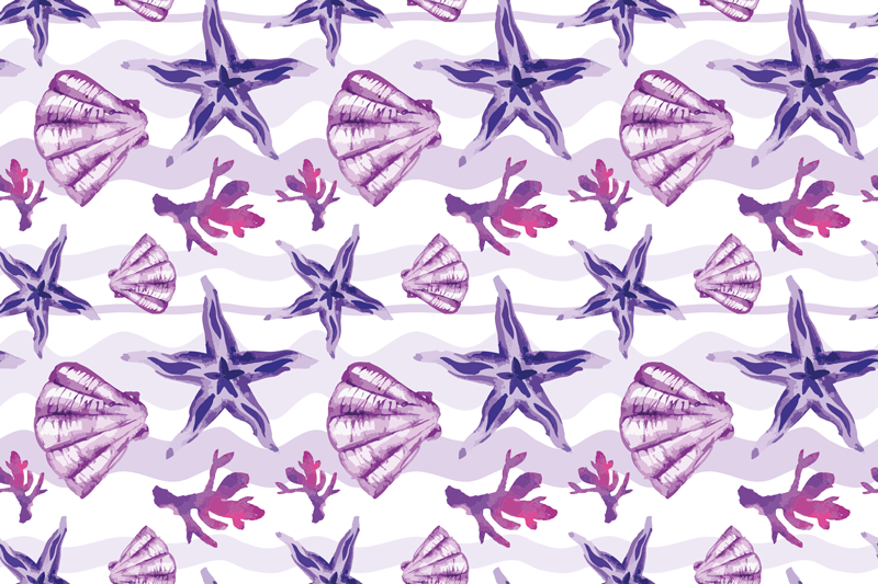 Tappeto vinile fiori motivo conchiglia corallina - TenStickers
