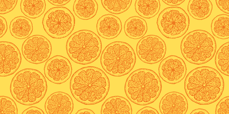 Tappeto vinile fiori motivo fette di agrumi - TenStickers