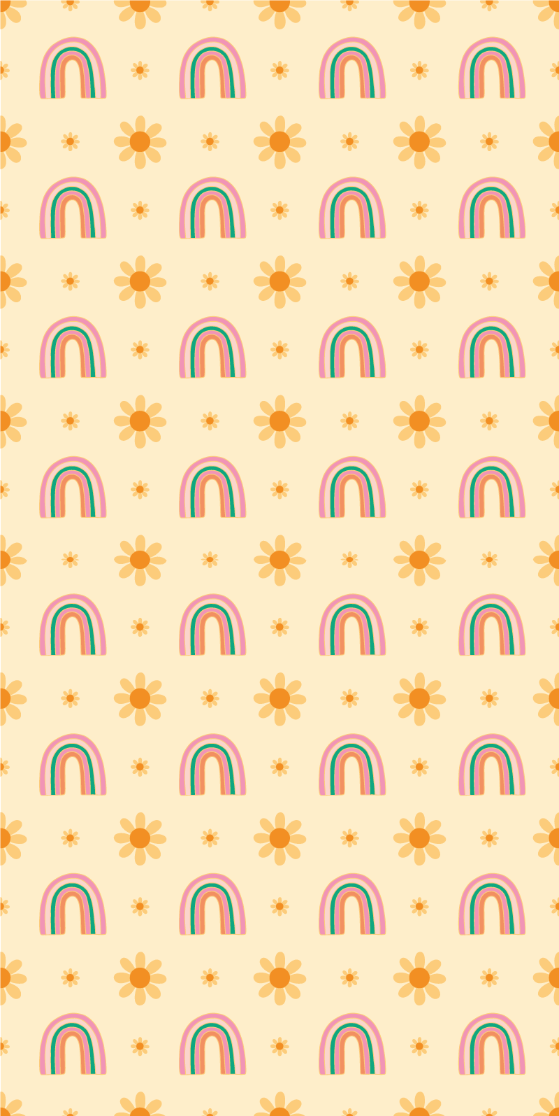 Tappeto vinile camera da letto fiori e arcobaleni - TenStickers