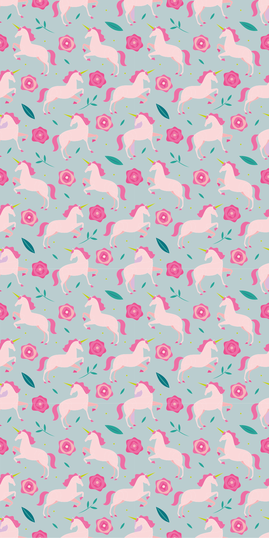 Tappeto vinile per ragazzi con motivo unicorno floreale - TenStickers