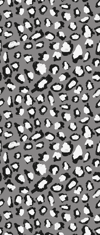 Tappeto vinile stampa animale leopardo grigio e bianco - TenStickers