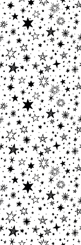Tappetto vinile stelle motivo stelle nere su sfondo bianco - TenStickers