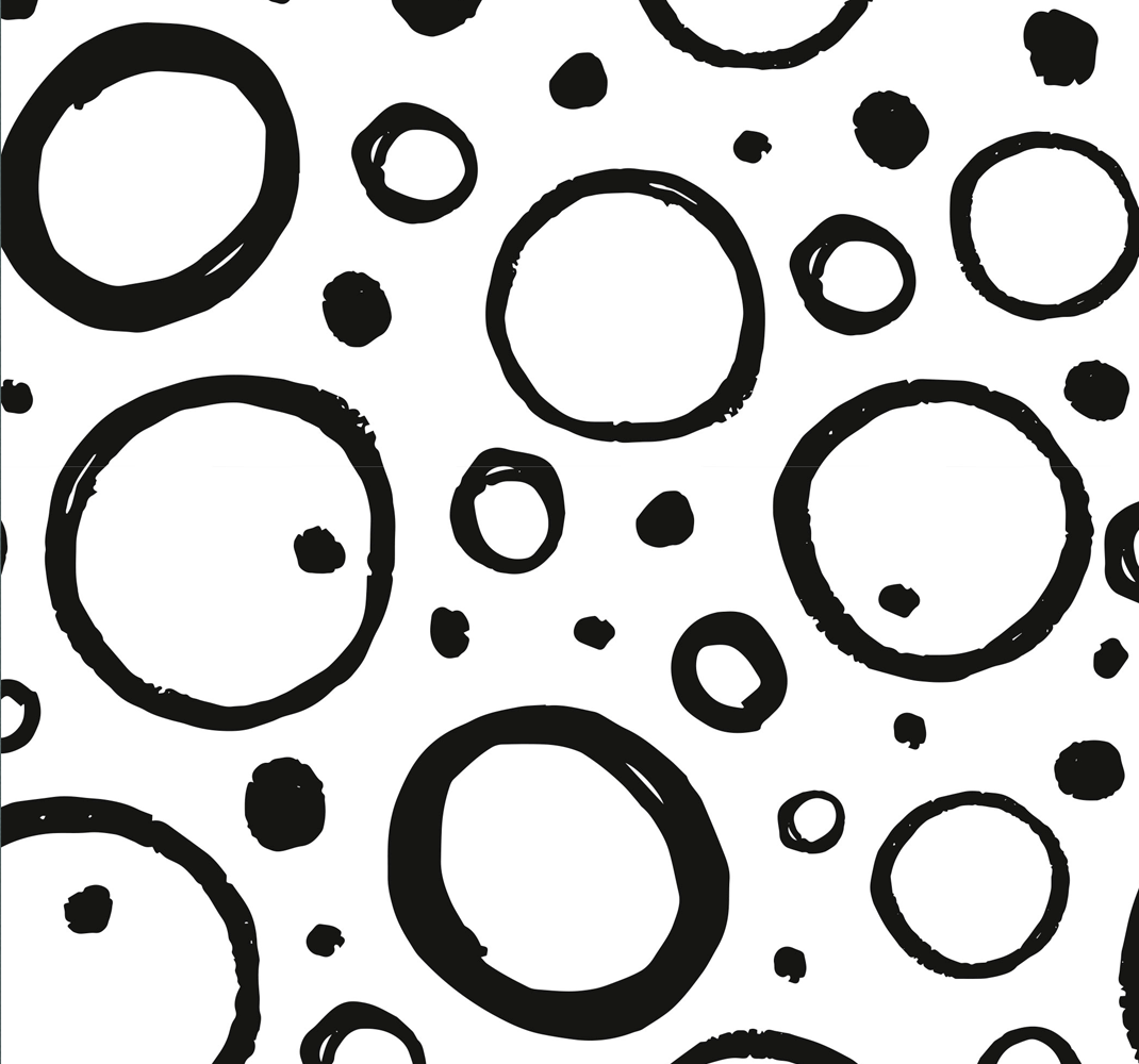 Tappeto vinile geometrico design circolare bianco e nero - TenStickers