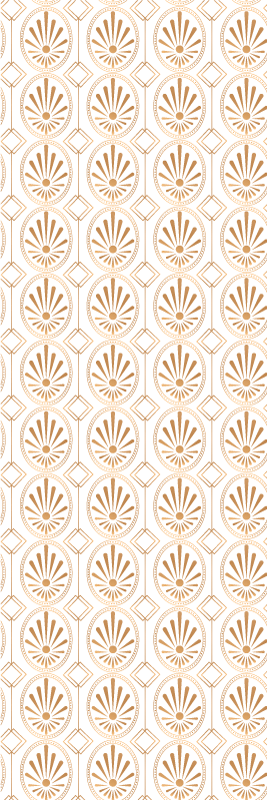 Tappeto vinile geometrico motivo deco bianco e oro - TenStickers