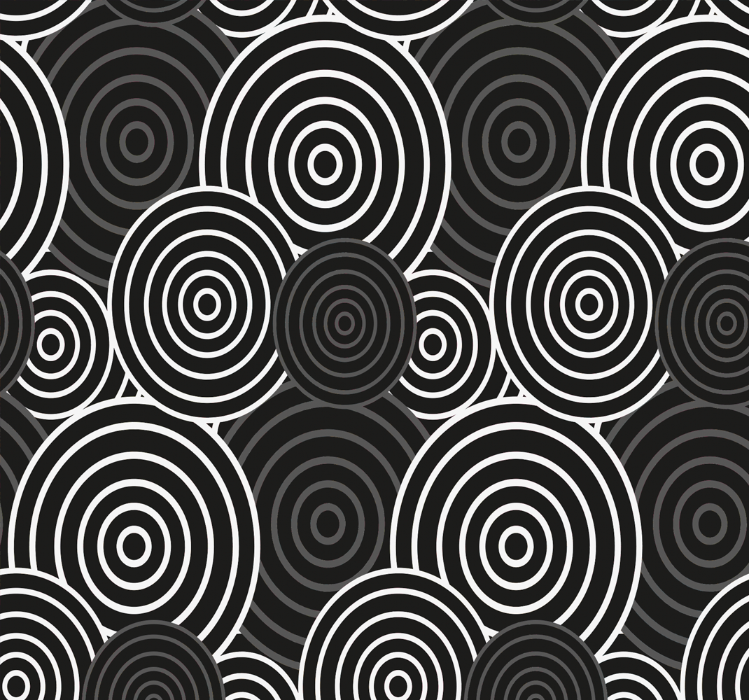 Tappeto vinile geometrico cerchio nero su sfondo - TenStickers