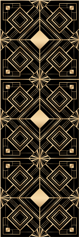 Tappeto vinile geometrico motivo deco nero e oro - TenStickers