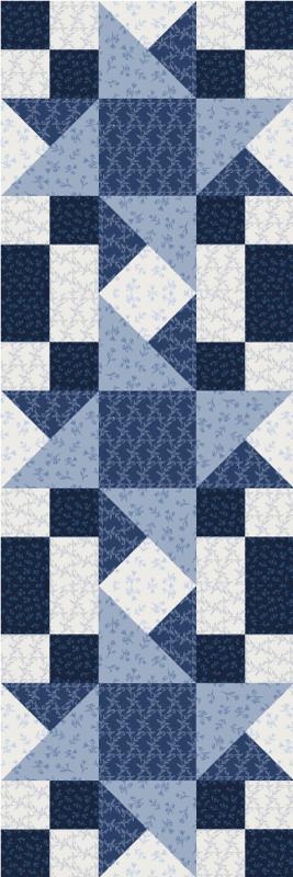 Tappeto vinile geometrico design triangolo blu stellato - TenStickers