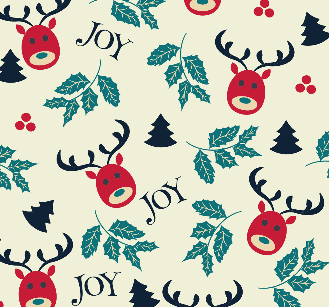 Tappeto vinile natale gioia e renne - TenStickers