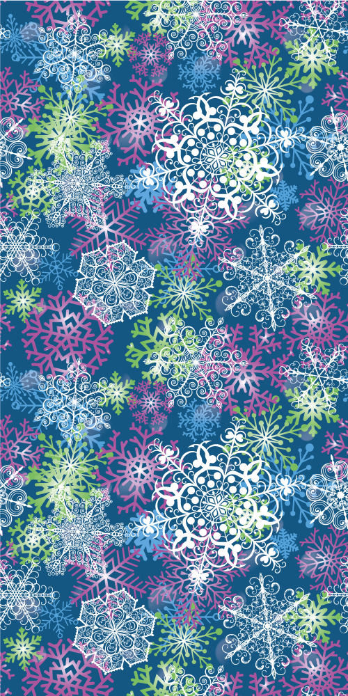 Tappeto vinile natale fiocchi di neve illuminati blu - TenStickers
