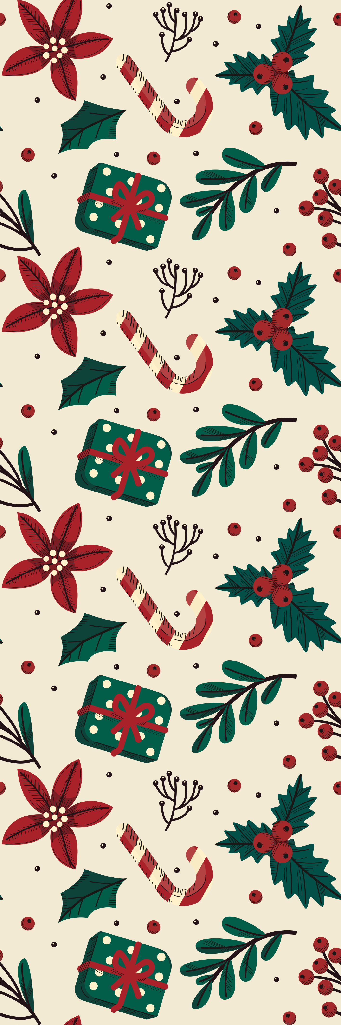 Tappeto vinile natale motivo vintage rosso e verde - TenStickers
