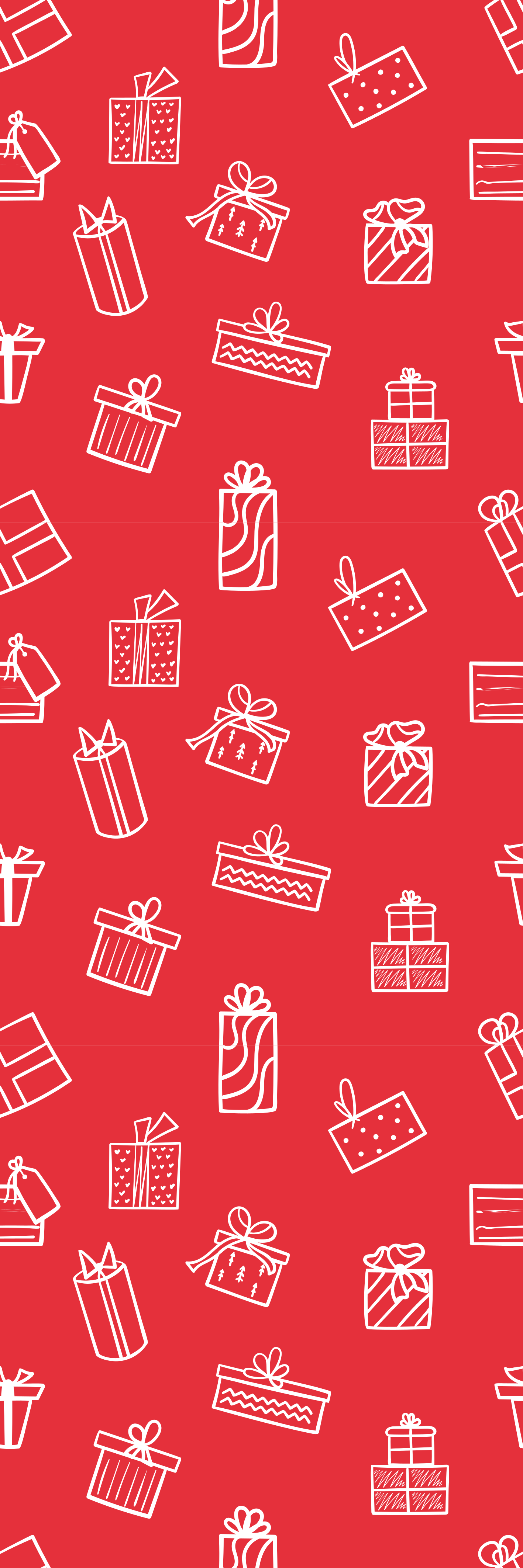 Tappeto vinile natale regali bianchi su sfondo rosso - TenStickers