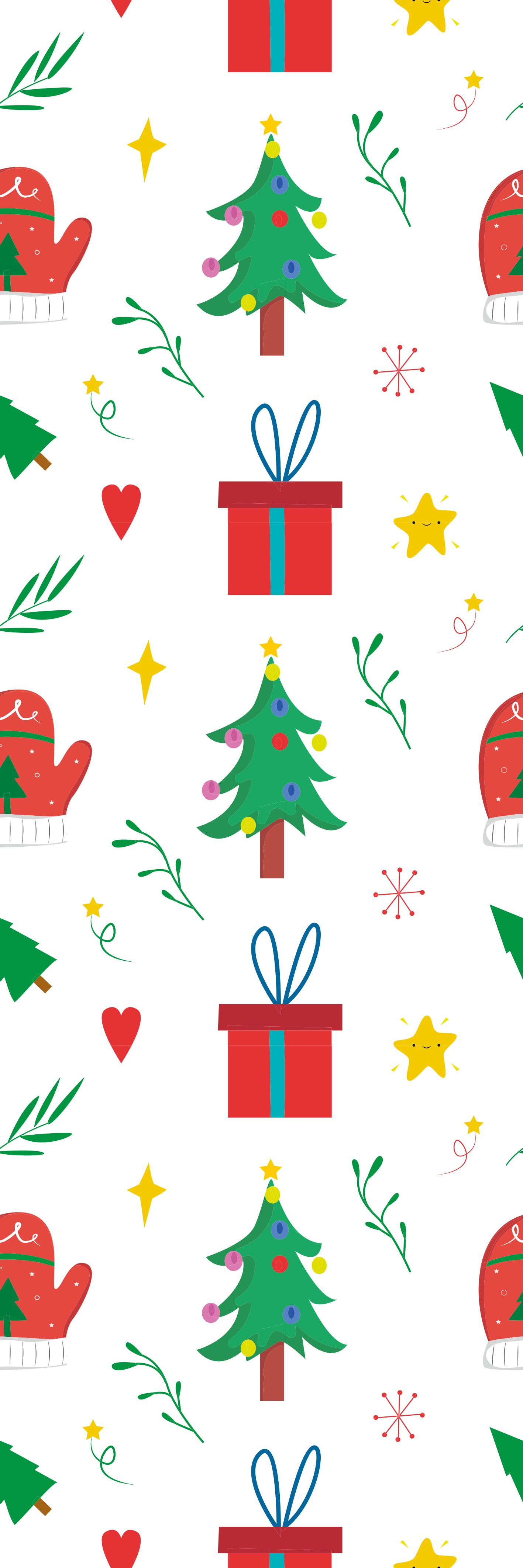 Tappeto vinile natale regali colorati e guanti - TenStickers