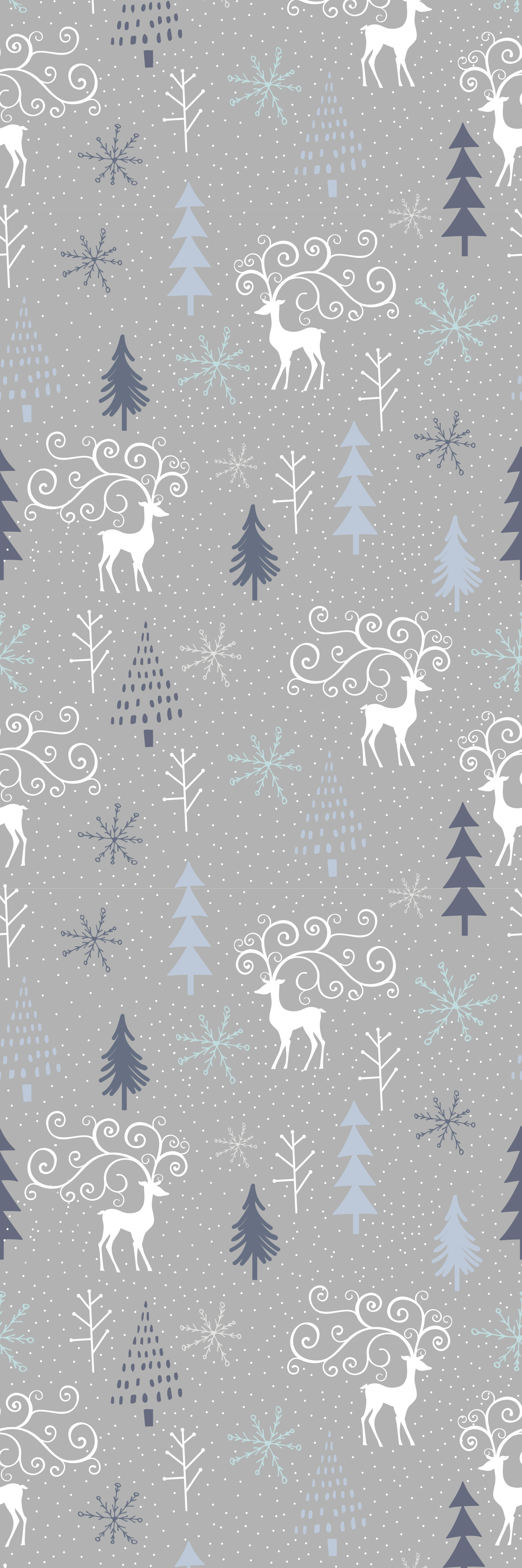 Tappeto vinile natale motivo renne e alberi bianchi - TenStickers