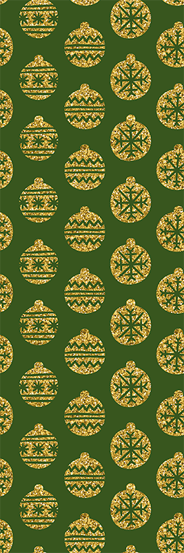 Tappeto vinile natale gioielli dorati su sfondo verde - TenStickers