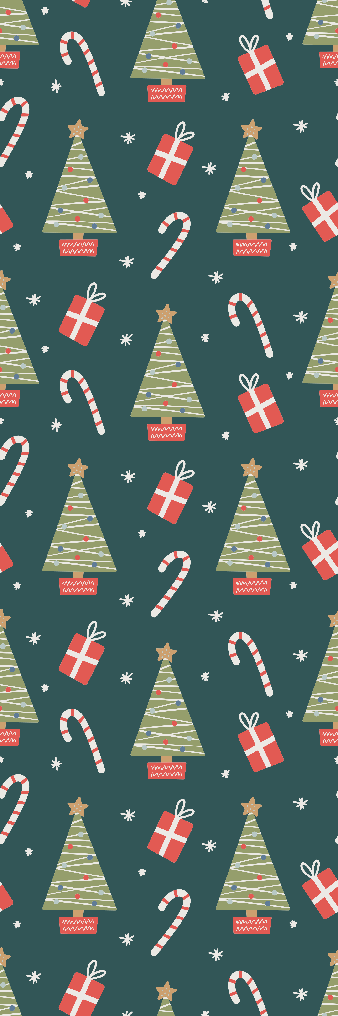 Tappeto vinile natale motivo colorato con alberi e regali - TenStickers
