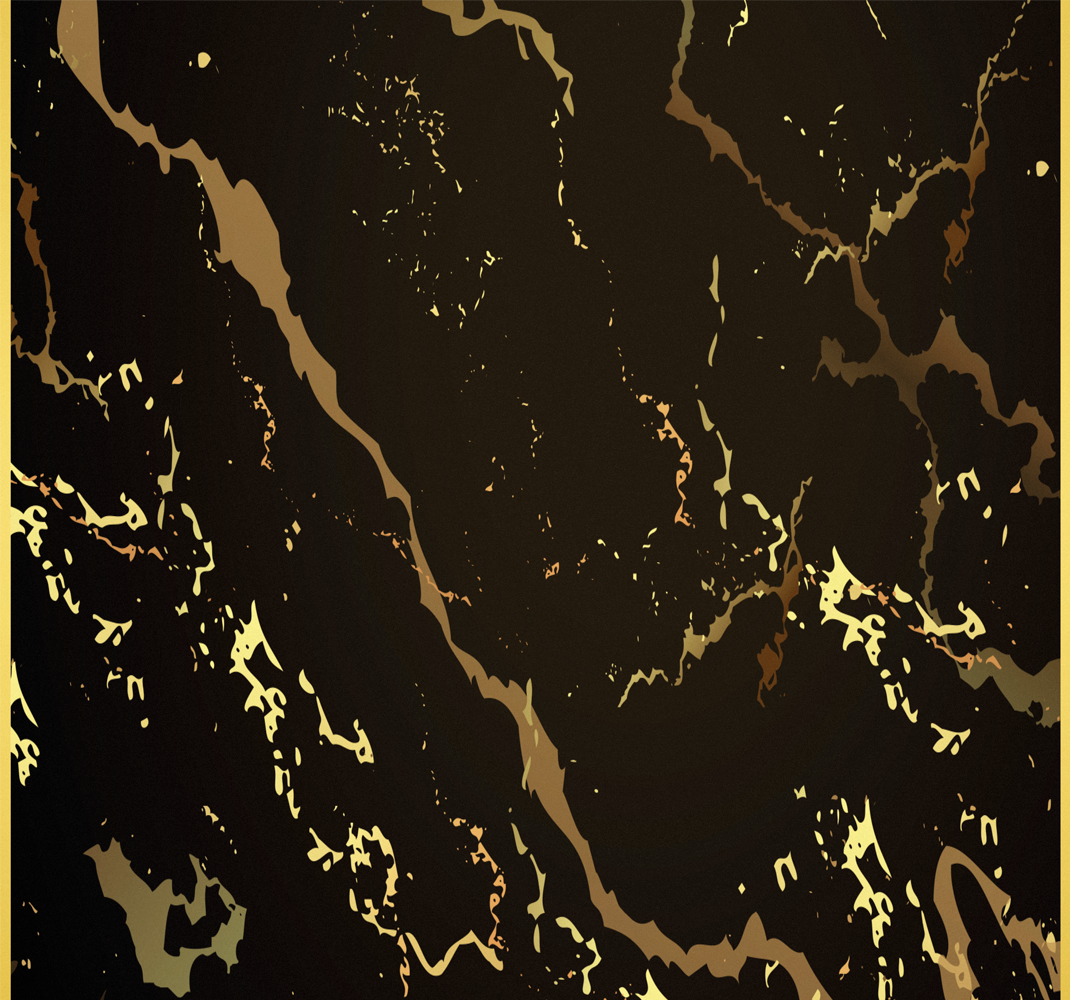 Tappeto vinile camera da letto texture marmo nero oro - TenStickers