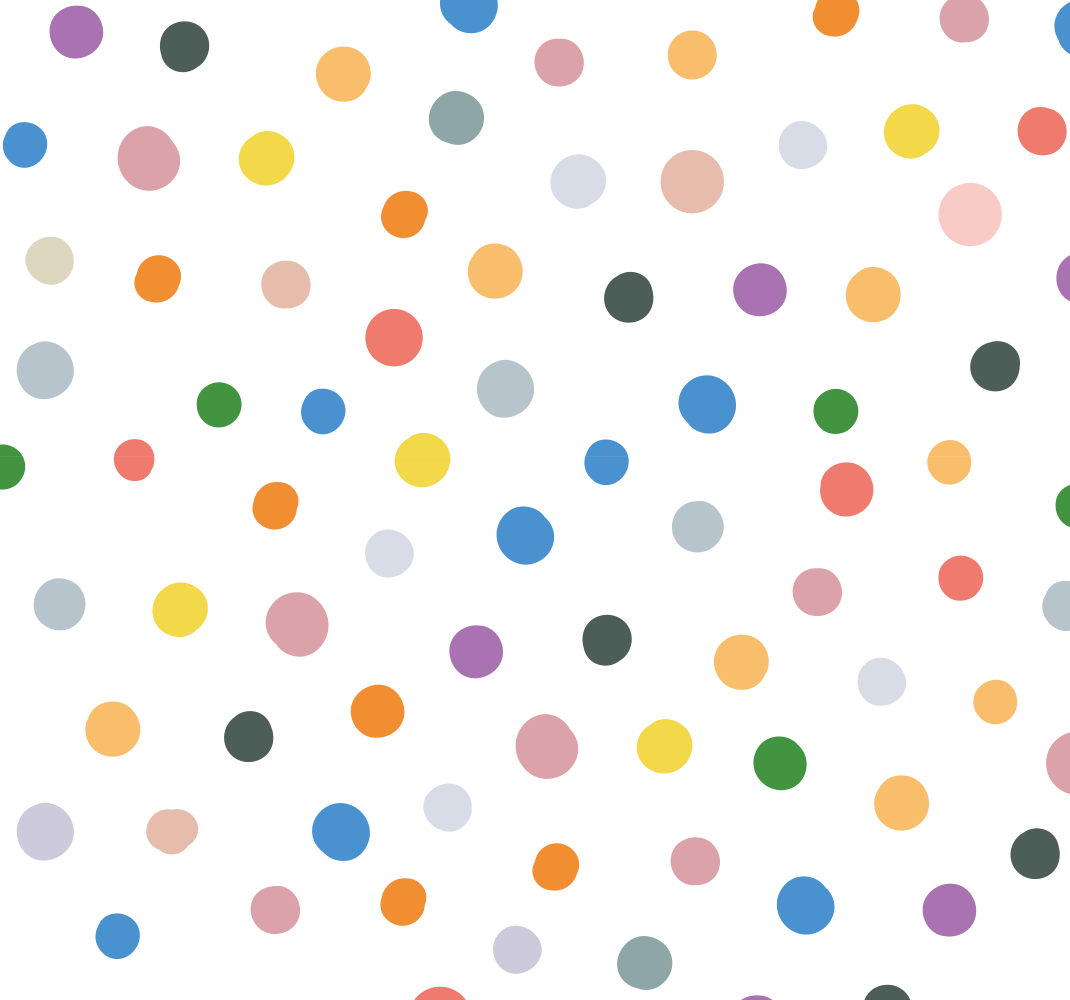 Tappeto vinile camera da letto pois colorati su bianco - TenStickers