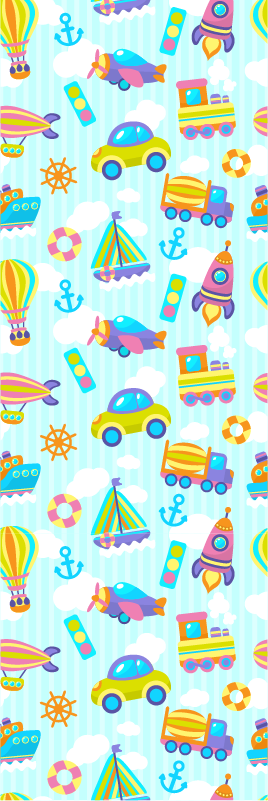 Tappeto vinile camera da letto design auto carino - TenStickers