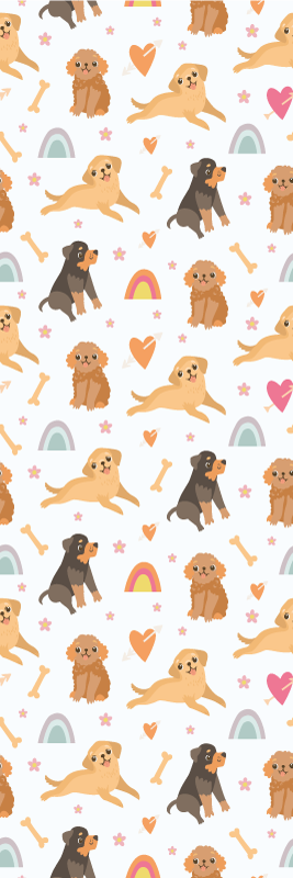 Tappeto vinile camera da letto motivo cucciolo e arcobaleno - TenStickers