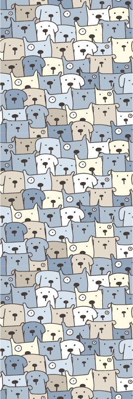 Tappeto vinile camera da letto cani grigi disegnati - TenStickers