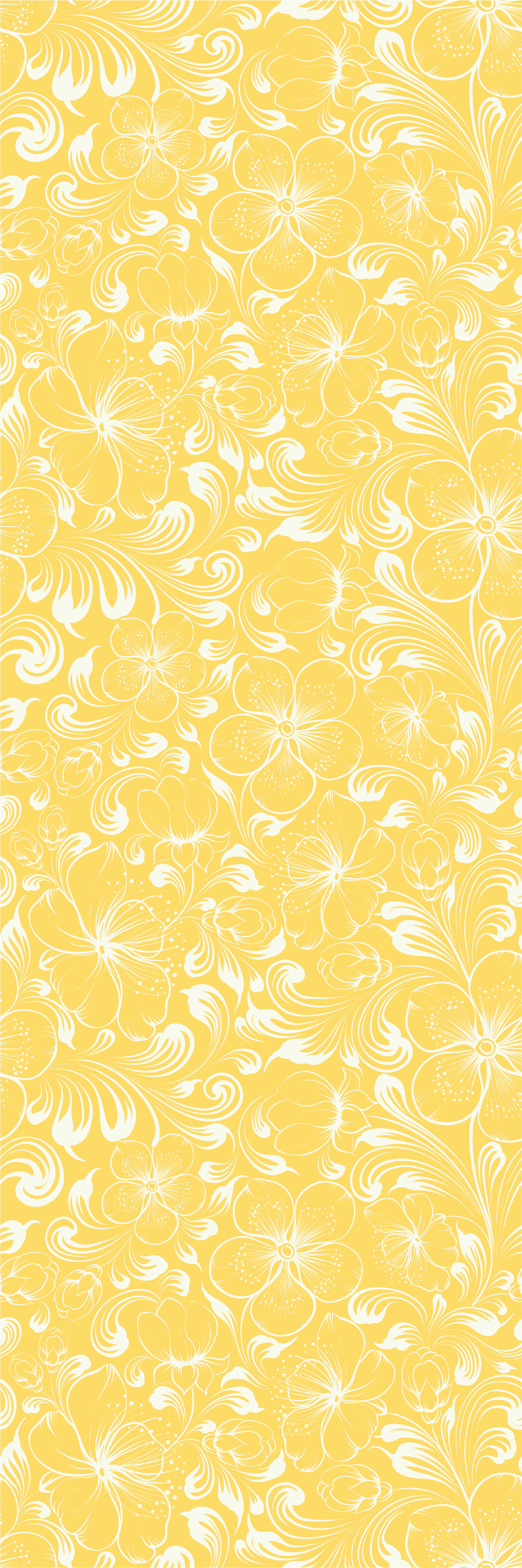 Tappeto vinile camera da letto stile floreale giallo - TenStickers