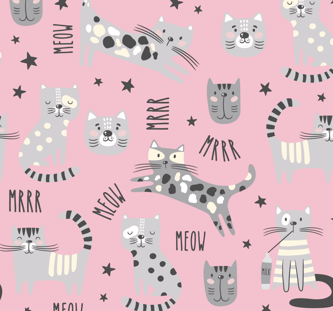 Tappeto vinile camera da letto gatti stilosi - TenStickers