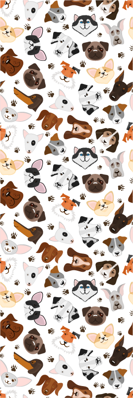 Tappeto vinile camera da letto teste di cani - TenStickers