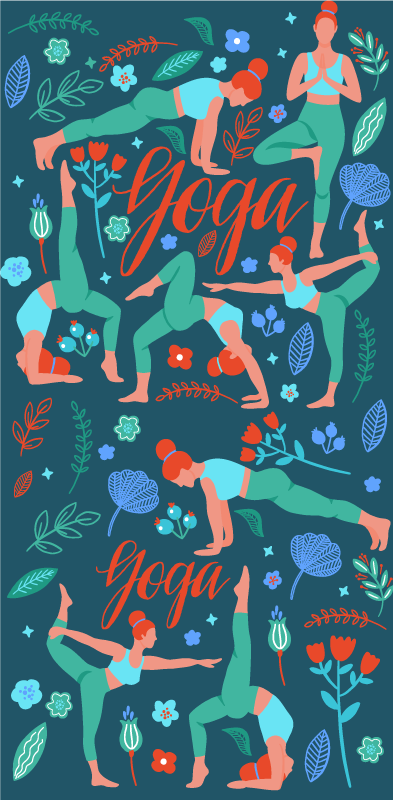 Tappeto vinile camera da letto donna che fa yoga - TenStickers