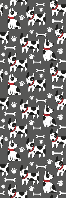 Tappeto vinile camera da letto cane bianco e nero - TenStickers