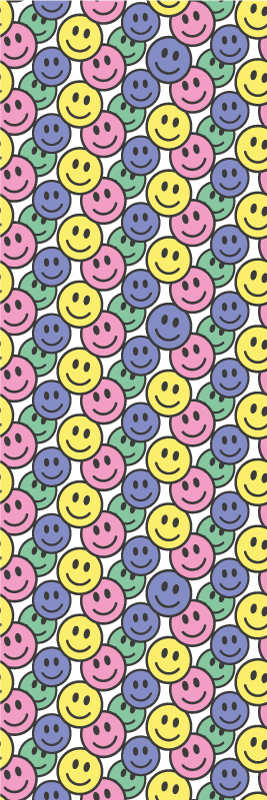 Tappeto vinile camera da letto faccine sorridenti pastello - TenStickers