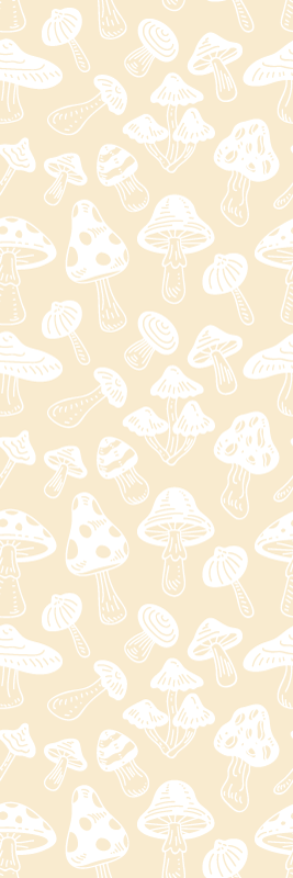 Tappeto vinile camera da letto design funghi beige - TenStickers