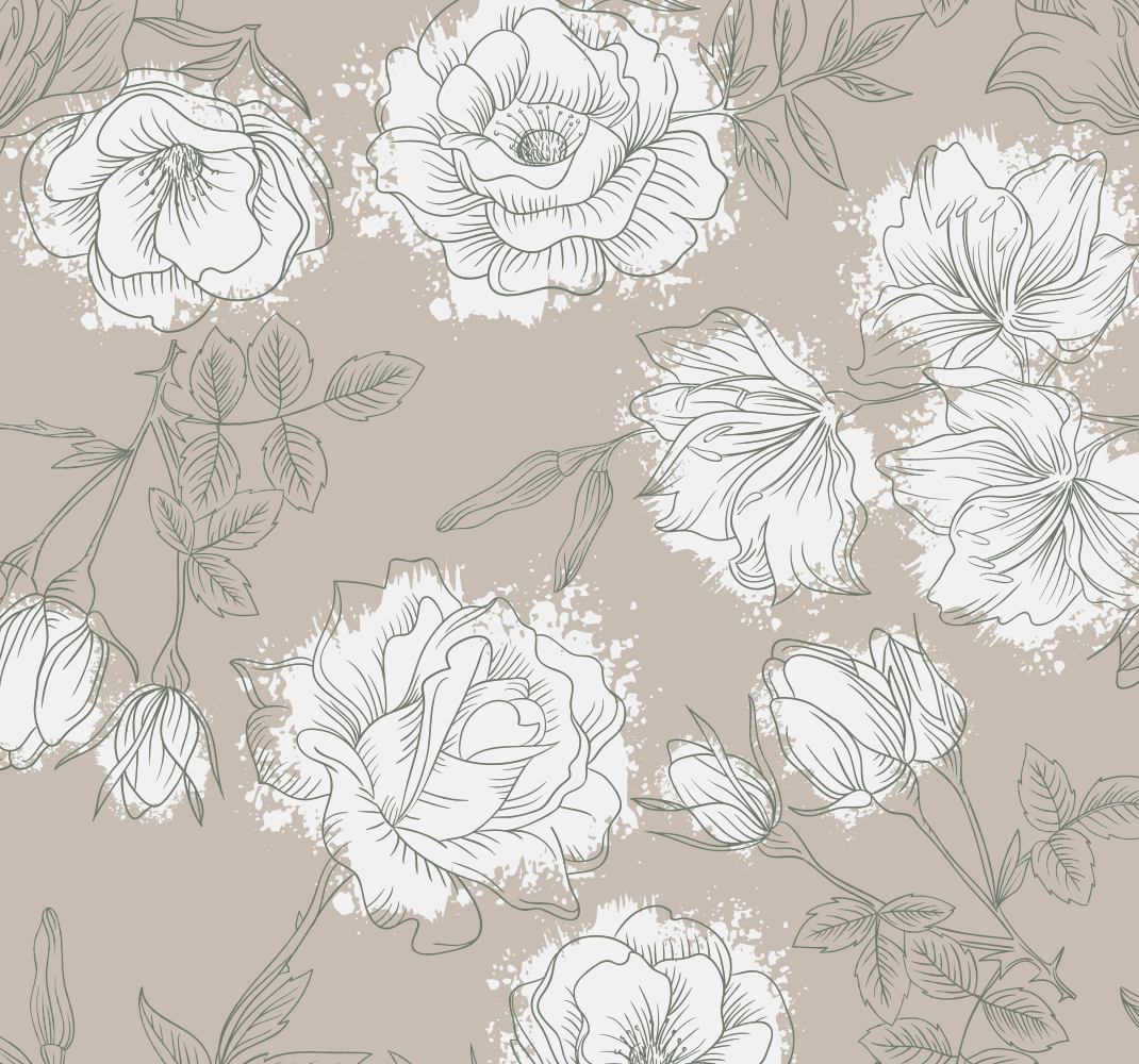 Tappeto vinile camera da letto peonie in stile vintage - TenStickers