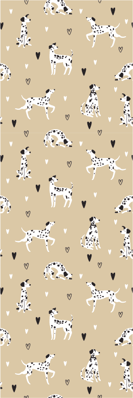 Tappeto vinile camera da letto motivo cani beige - TenStickers