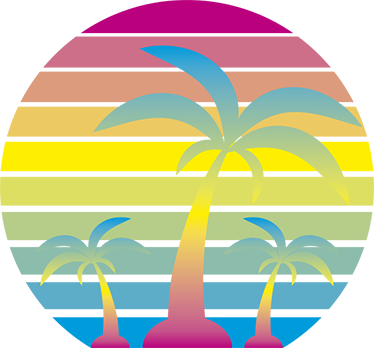 Tappeto vinile natura tramonto vintage anni 80 - TenStickers