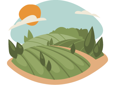 Tappeto vinile natura illustrazione campi - TenStickers