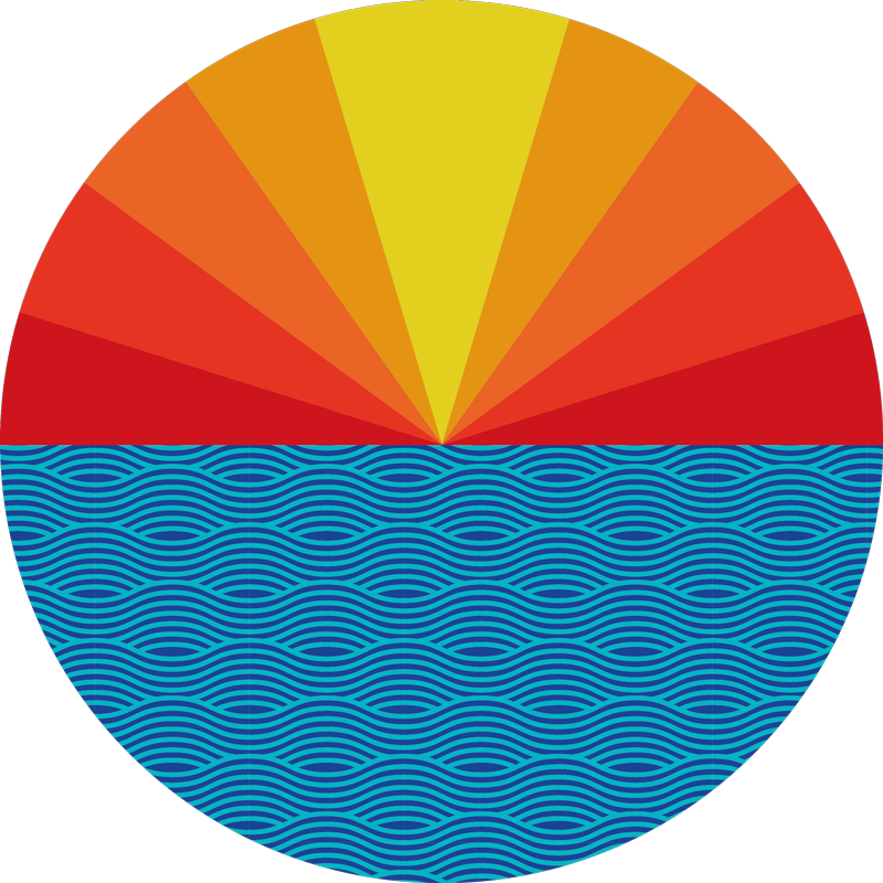 Tappeto vinile natura tramonto marino retro - TenStickers