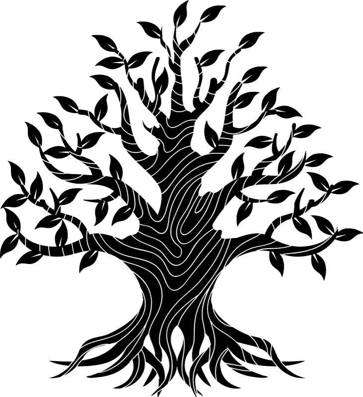 Tappeto vinile natura linee dell'albero della vita - TenStickers