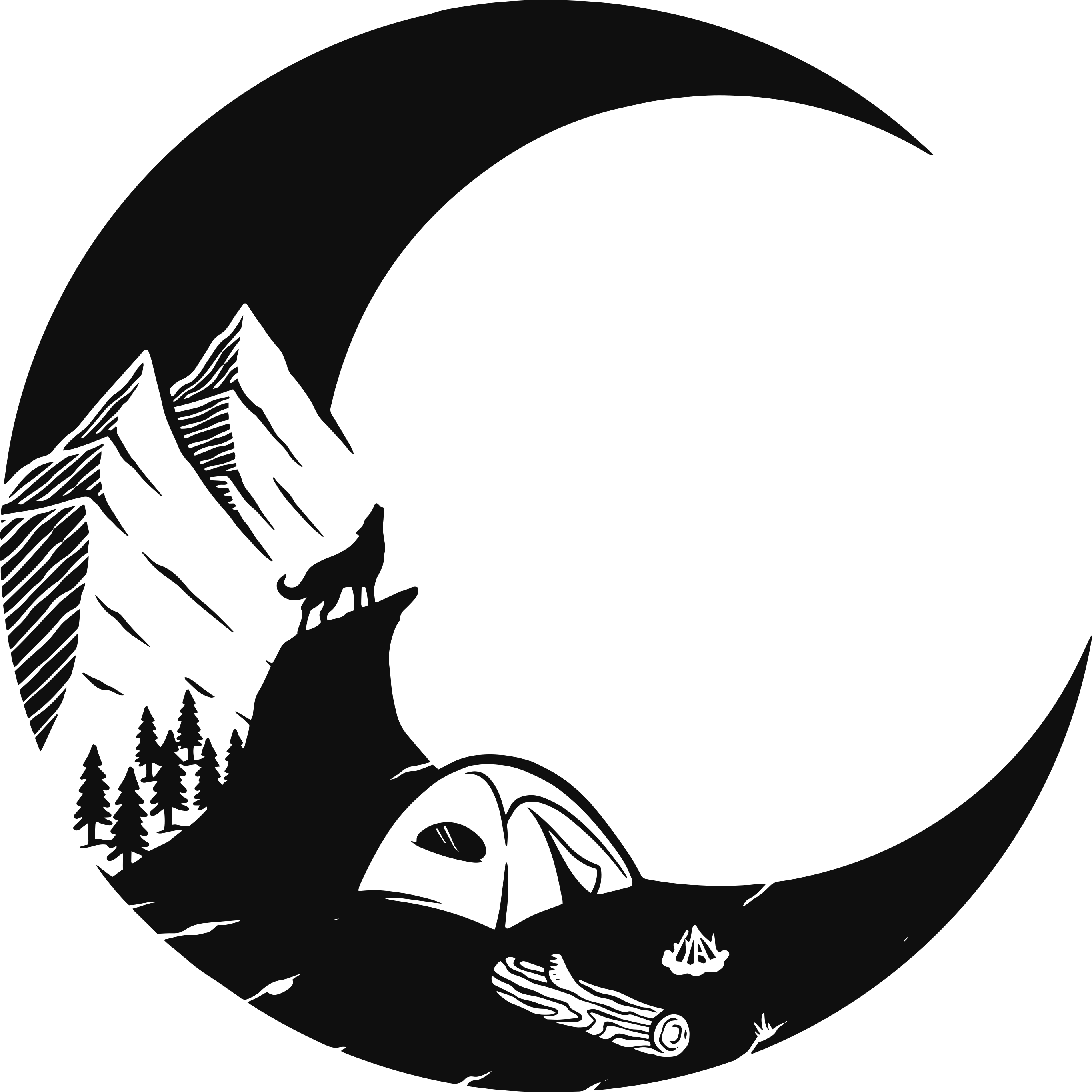 Tappeto vinile natura scena di campeggio montano - TenStickers