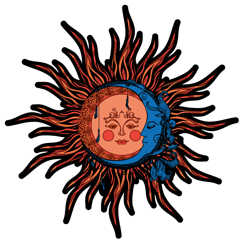 Tappeto vinile natura sole luna celestiale - TenStickers