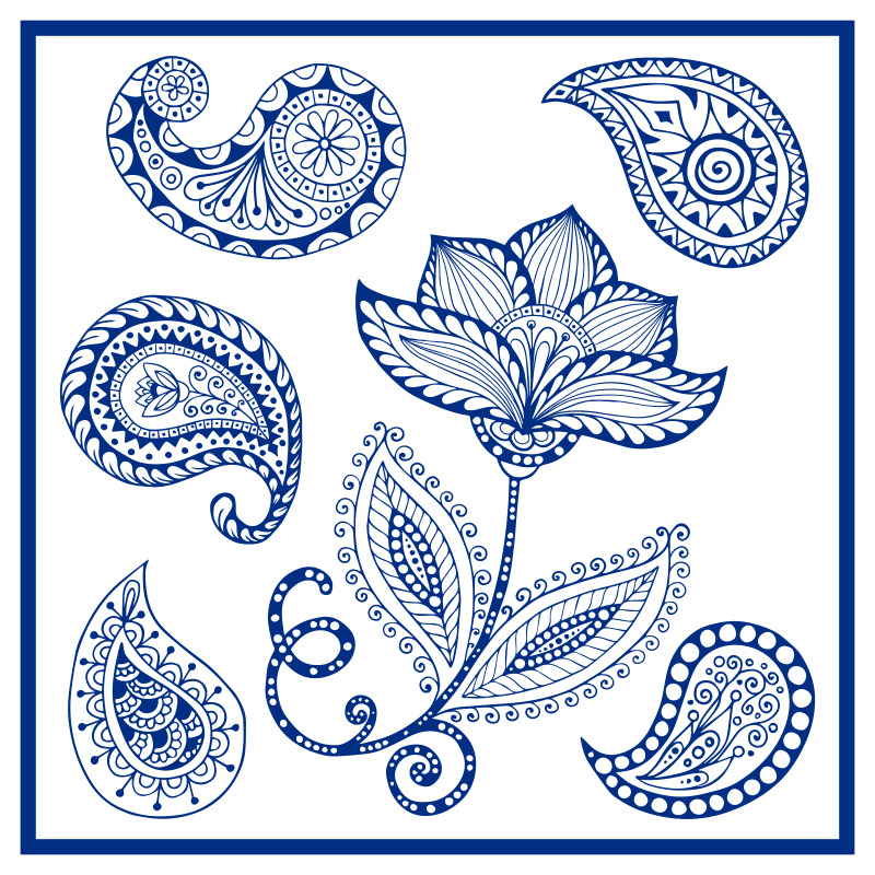 Tappeto vinile natura motivo paisley botanico - TenStickers