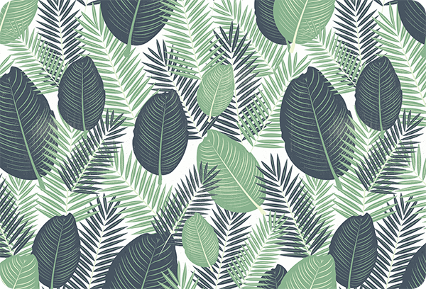 Tappeto vinile fiori vegetazione verde giungla - TenStickers
